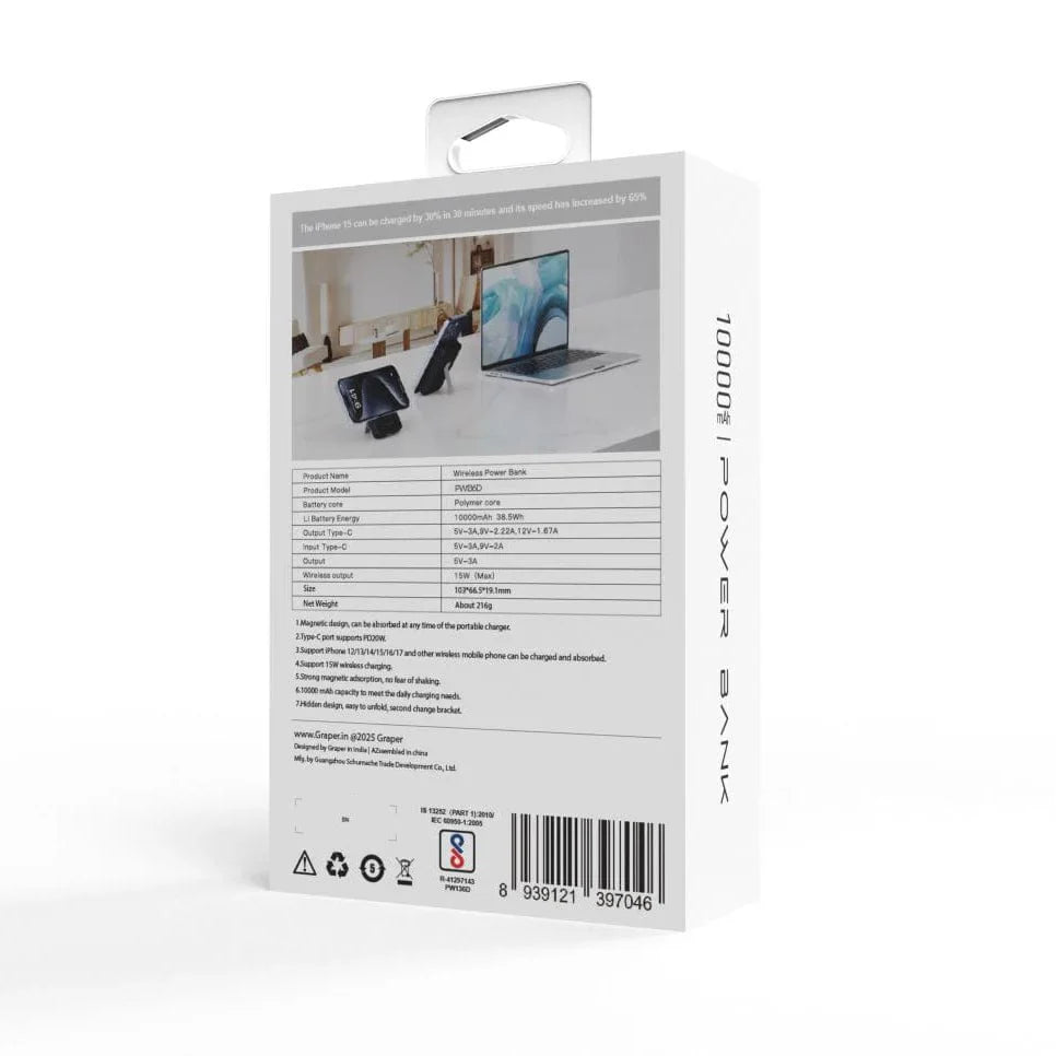 Graper PW136D 10000mAh Magnetic Power Bank