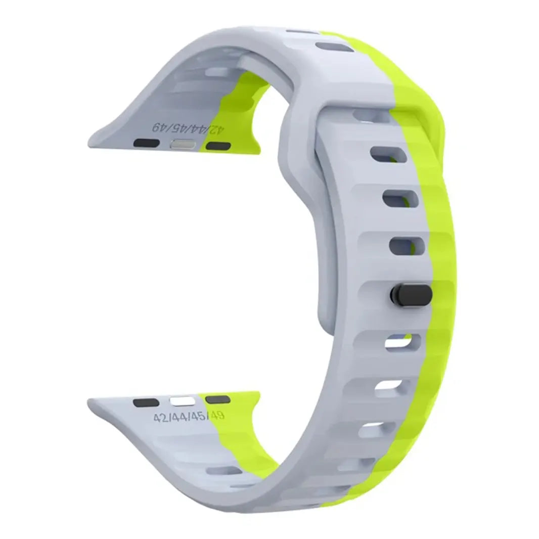 Waterproof Dual Color Sport Strap for Apple Watch 42 | 44 | 45 | Ultra 49 | 46mm S10 42 | 44 | 45 | Ultra 49 | 46mm S10 neon-green Straps & Bands