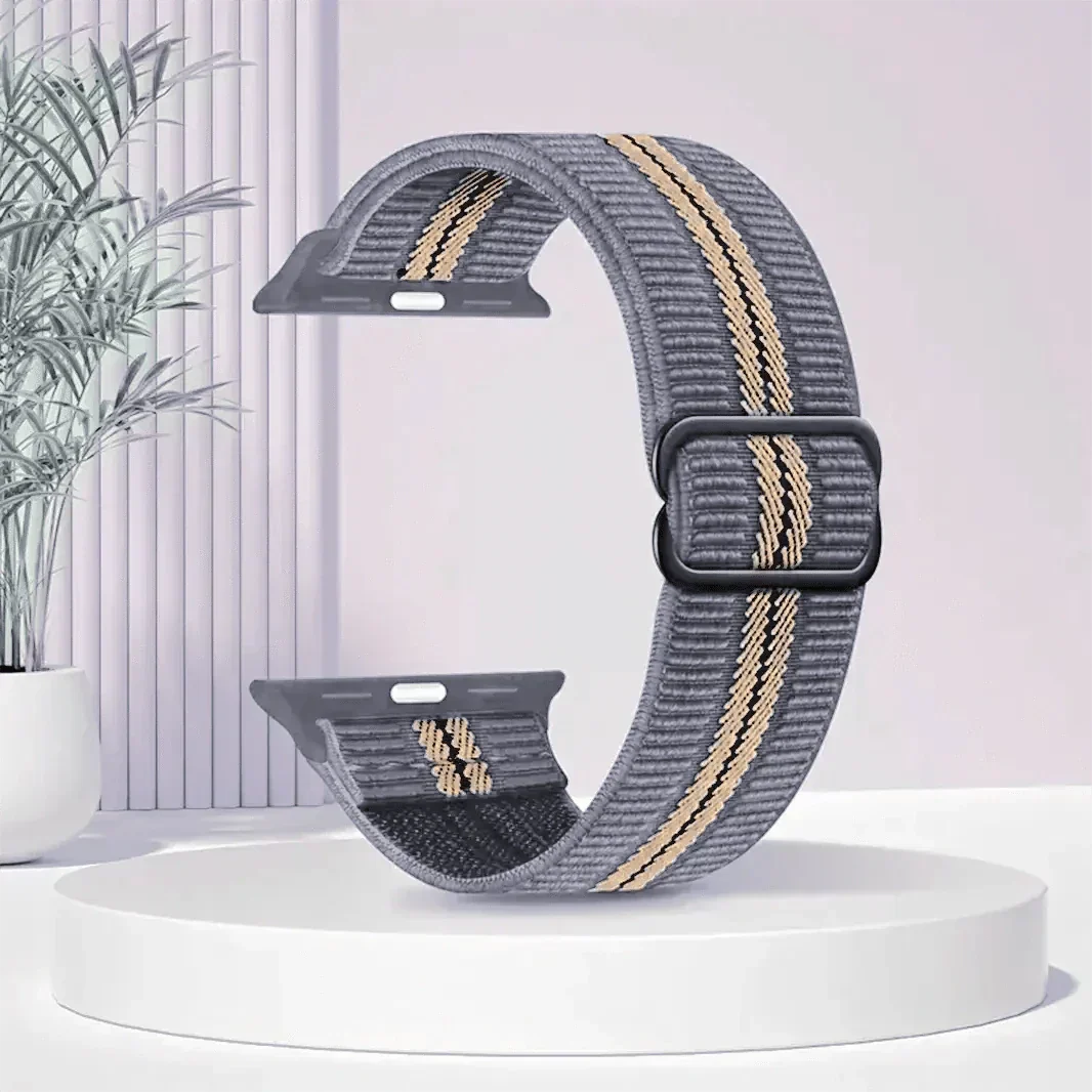 Nylon Soft Elastic Adjustable Band for Apple Watch 38 | 40 | 41 | 42mm S10 38 | 40 | 41 | 42mm S10 grey Straps & Bands
