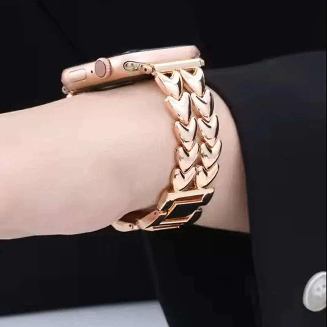 Heart Shape Chain Bracelet for Apple Watch 38 | 40 | 41 | 42mm S10