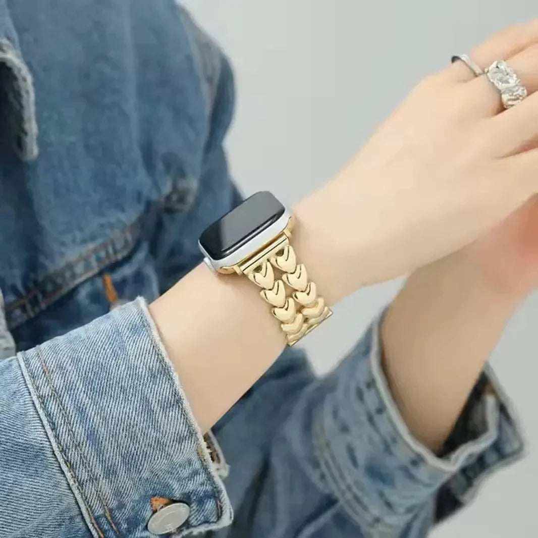 Heart Shape Chain Bracelet for Apple Watch 38 | 40 | 41 | 42mm S10
