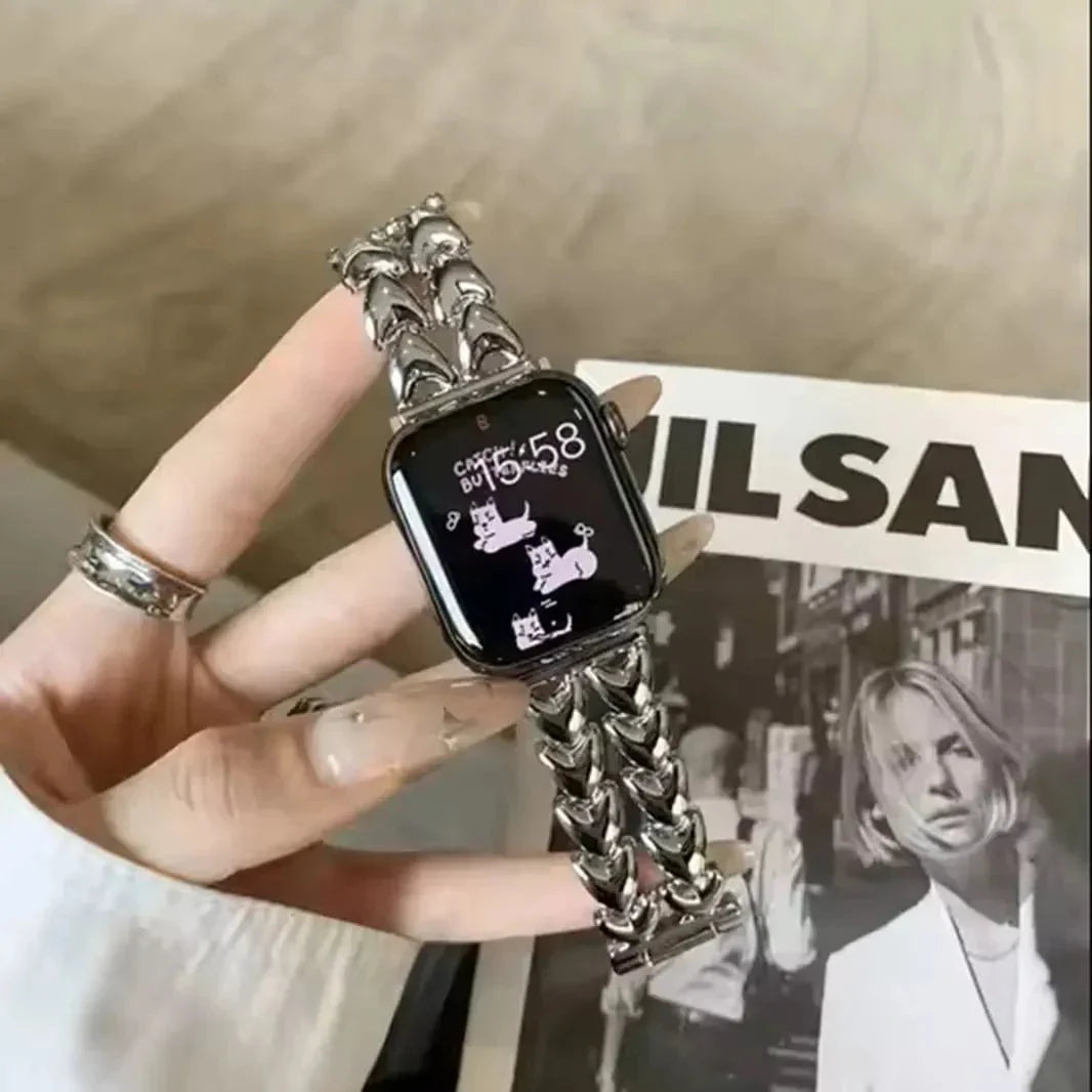 Heart Shape Chain Bracelet for Apple Watch 38 | 40 | 41 | 42mm S10