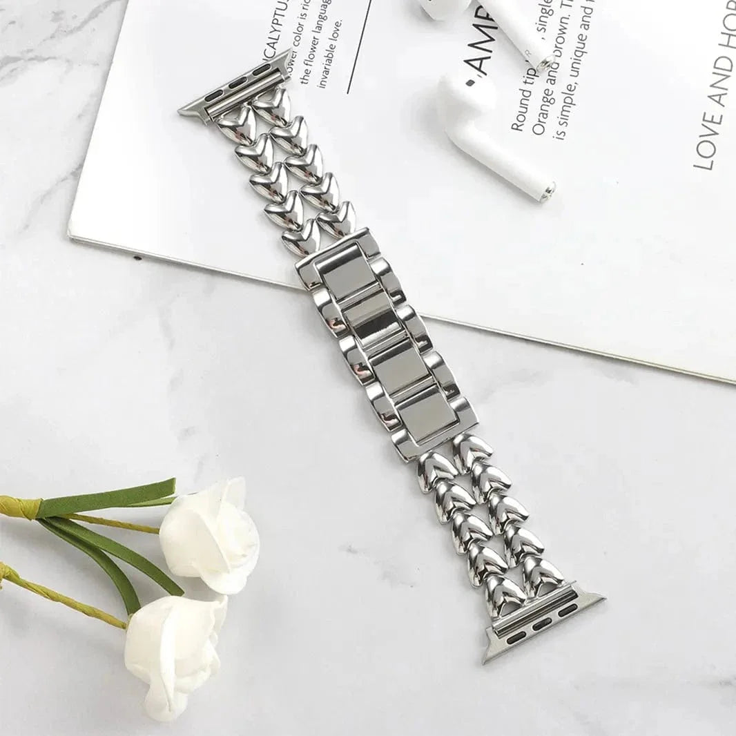 Heart Shape Chain Bracelet for Apple Watch 38 | 40 | 41 | 42mm S10