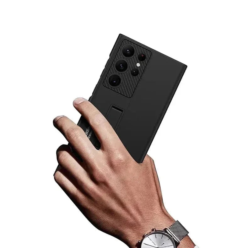 Hidden Bracket Kickstand Matte Hard Case for Samsung S24 Ultra
