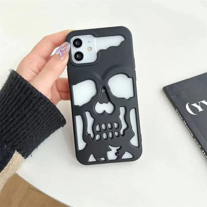 Hollow Skull Design Soft Case for iPhone Back Cases iPhone 14 Pro Max / Black