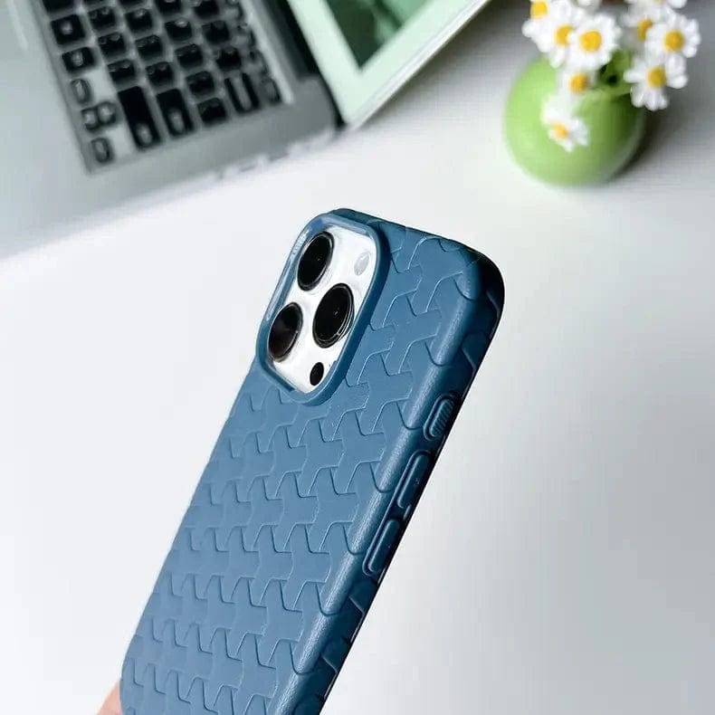 Interlocking Pattern Soft TPU Matte Case for iPhone Back Cases