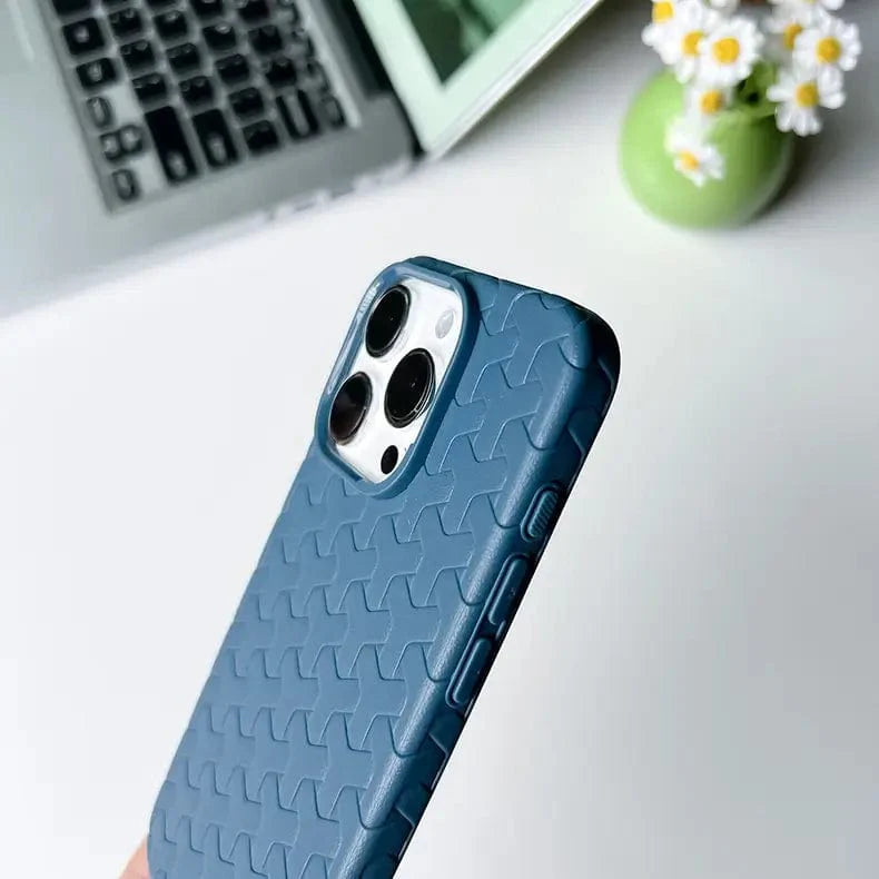 Interlocking Pattern Soft TPU Matte Phone Back Case for Apple iPhone