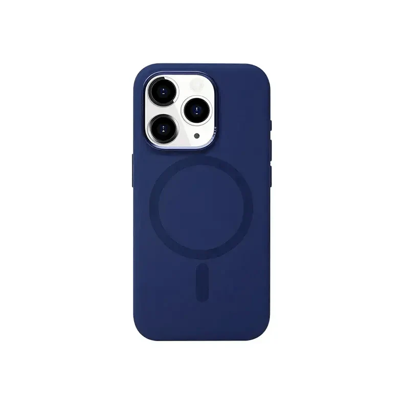 Liquid Silicone MagSafe Case for iPhone 15 Blue Back Cases