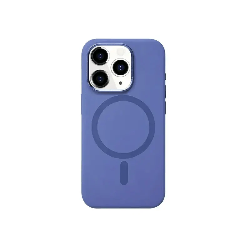 Liquid Silicone MagSafe Case for iPhone 15 Pro Lavender Blue Back Cases