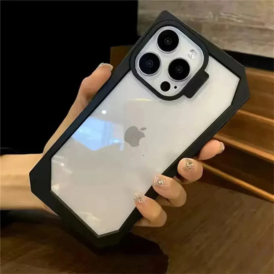 Irregular Border Back Clear Hard Case for iPhone 13