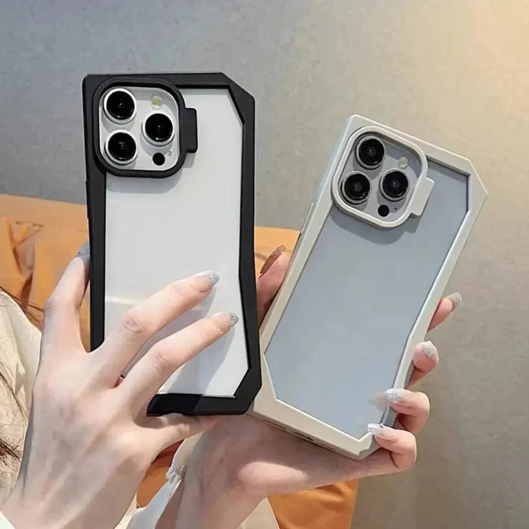 Irregular Border Back Clear Hard Case for iPhone 14