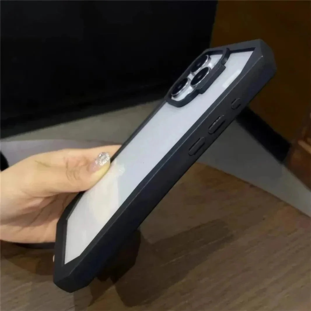 Irregular Border Back Clear Hard Case for iPhone 14