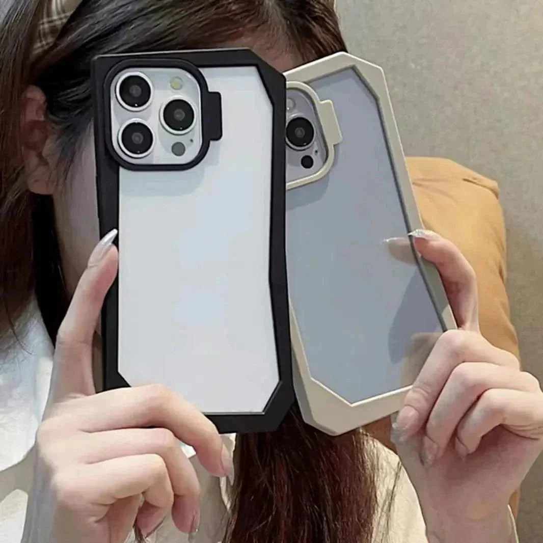 Irregular Border Back Clear Hard Case for iPhone 16