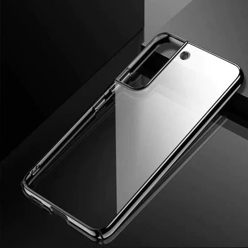 iShock Thin Transparent Shiny Metallic Looking Bumper Phone Back Case for Samsung Galaxy