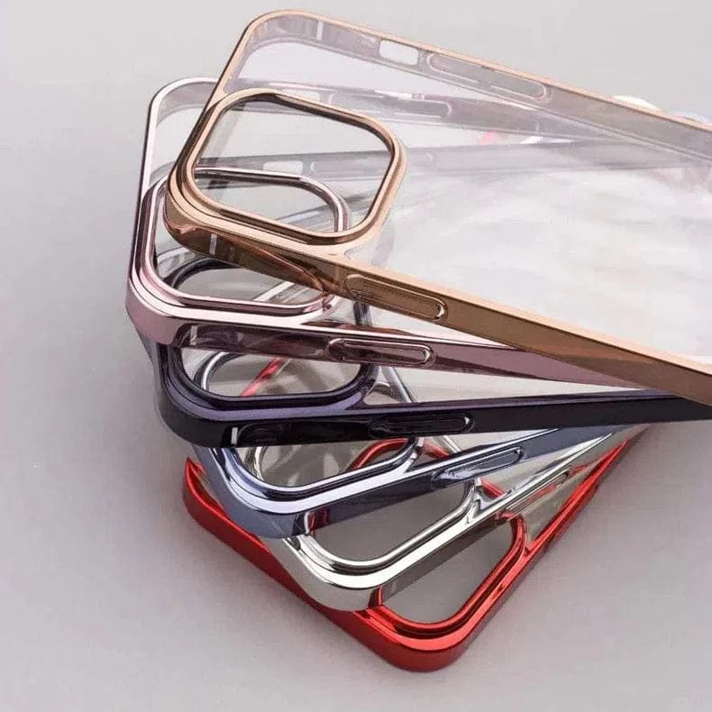 iShock Ultra Thin Transparent Shiny Metallic Looking Bumper Case for iPhone Back Cases