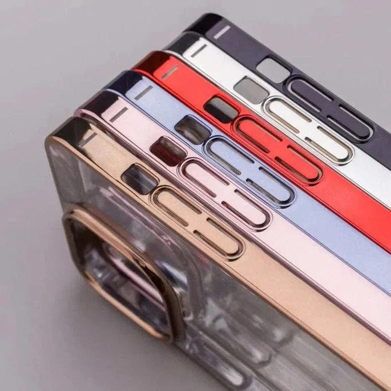 iShock Ultra Thin Transparent Shiny Metallic Looking Bumper Case for iPhone Back Cases