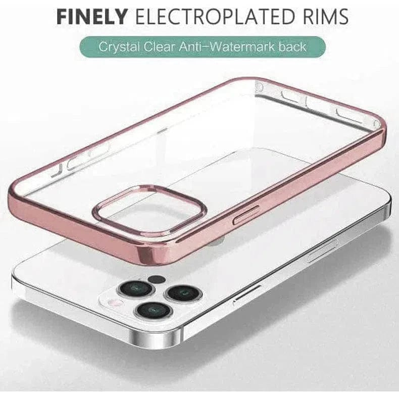 iShock Ultra Thin Transparent Shiny Metallic Looking Bumper Case for iPhone Back Cases