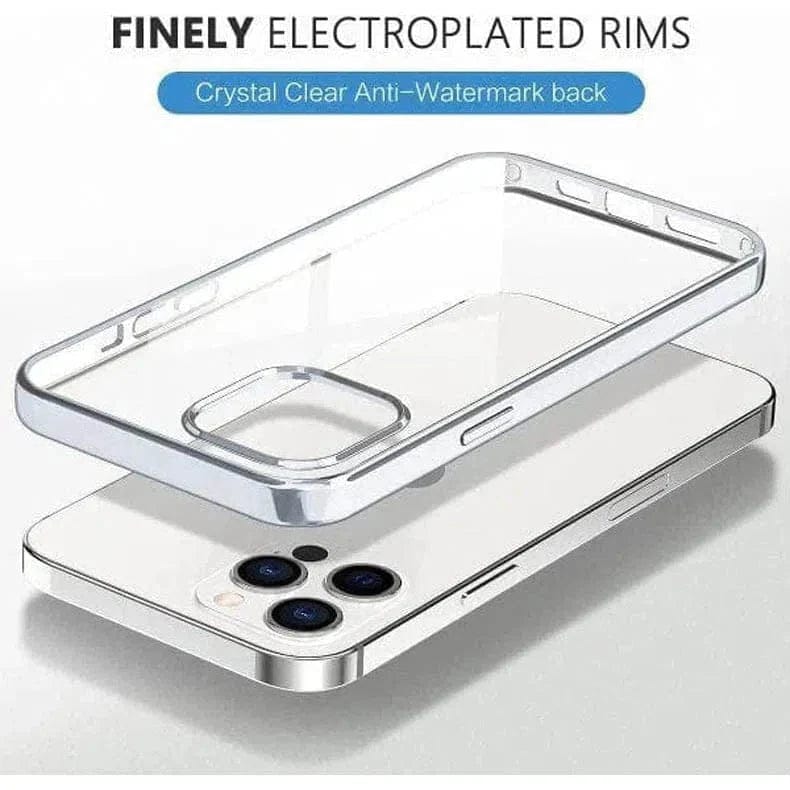 iShock Ultra Thin Transparent Shiny Metallic Looking Bumper Case for iPhone Back Cases