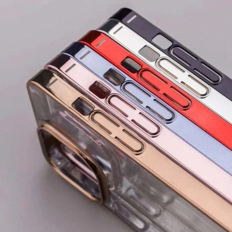 iShock Ultra Thin Transparent Shiny Metallic Looking Bumper Phone Back Case for Apple iPhone