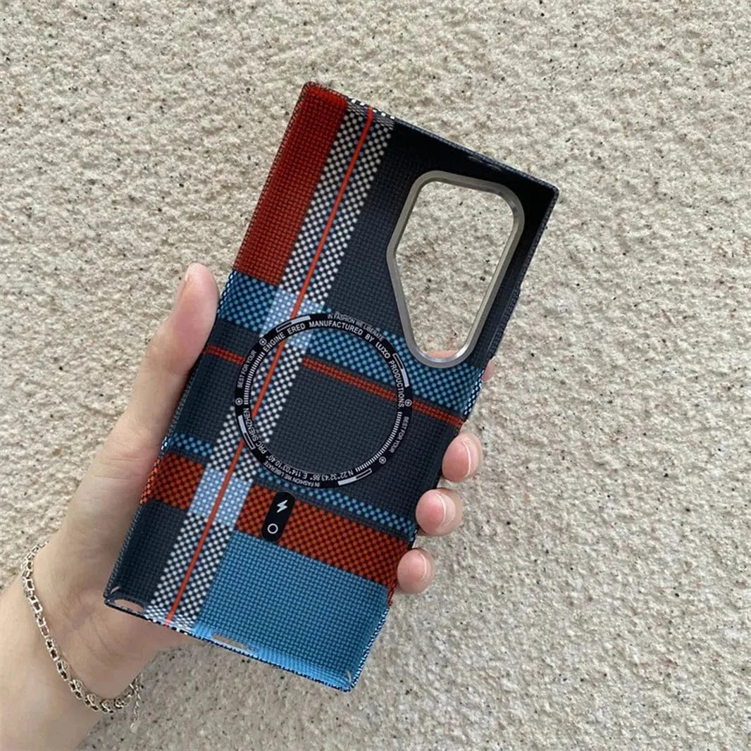 Kevlar Aramid Fiber Magnetic Magsafe Slim Case for Samsung S24