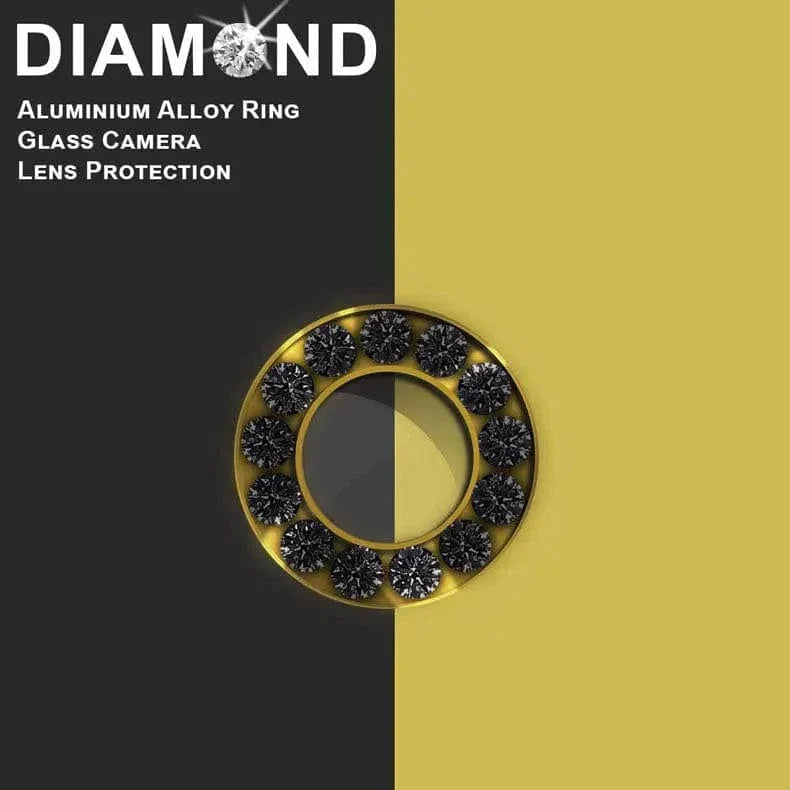 Bling Sparkling Diamond Camera Lens Ring [Pack of 2] for iPhone 6 | 6s iPhone 6 | 6s gold-black Camera Lens Protectors