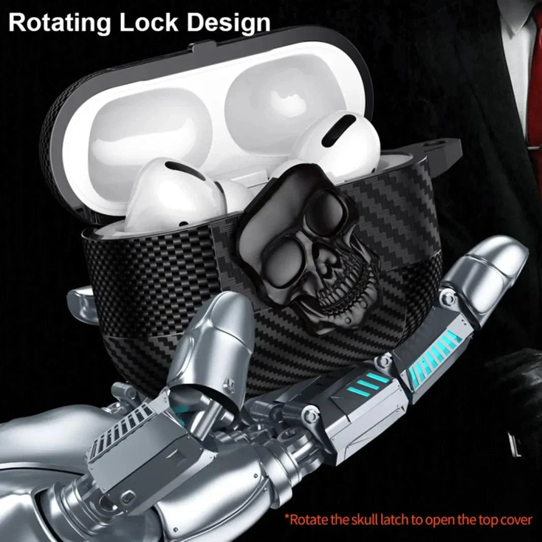 Carbon Fiber Skull Lock Cover for Airpods 1 | 2