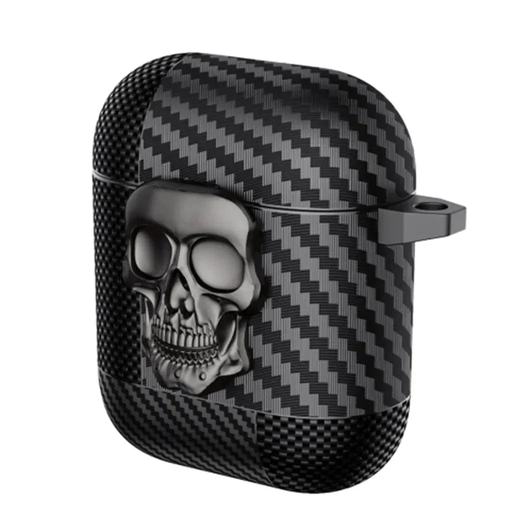 Carbon Fiber Skull Lock Cover for Airpods 1 | 2 Airpods 1 | 2 grey