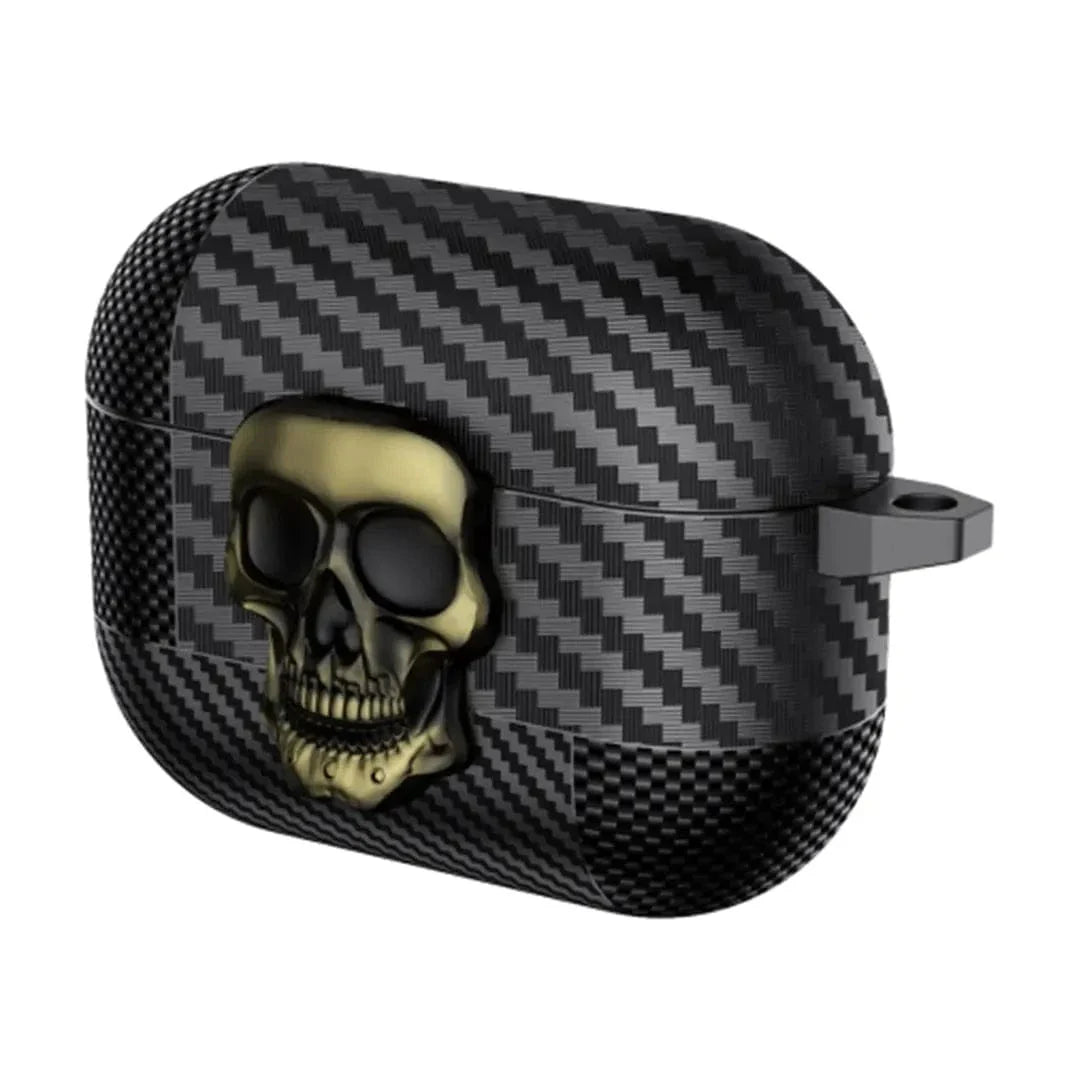 Carbon Fiber Skull Lock Cover for Airpods Pro | Pro 2 Airpods Pro | Pro 2 army-green