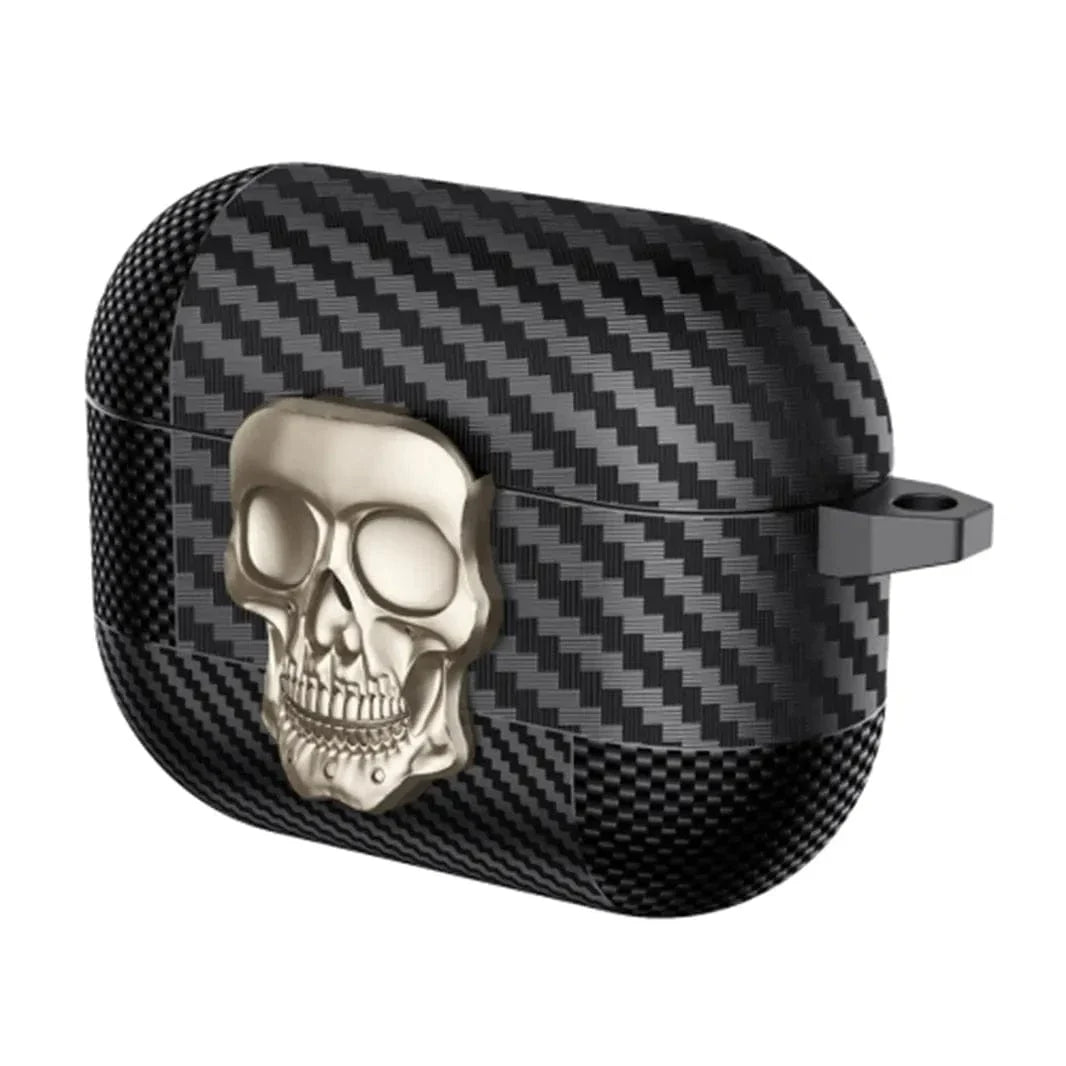Carbon Fiber Skull Lock Cover for Airpods Pro | Pro 2 Airpods Pro | Pro 2 gold