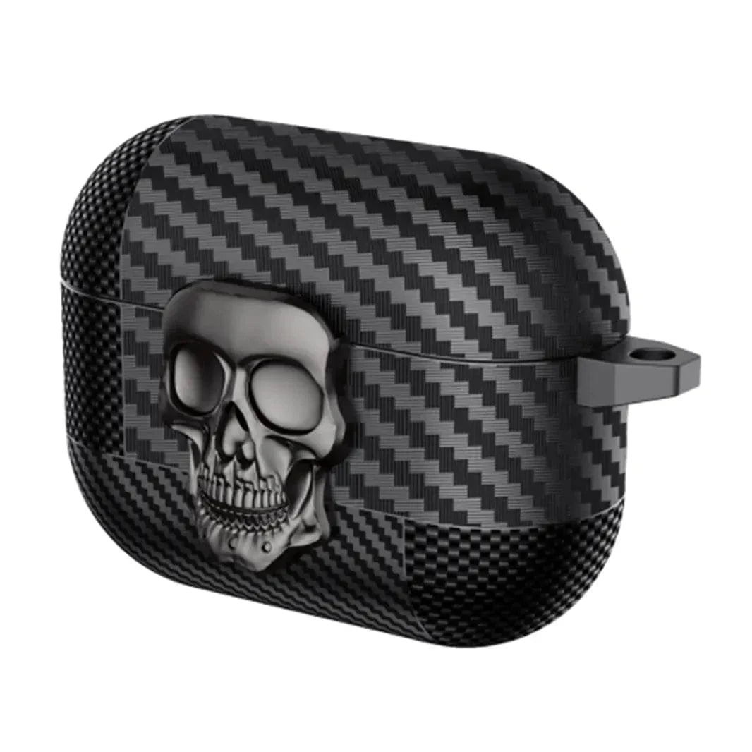 Carbon Fiber Skull Lock Cover for Airpods Pro | Pro 2 Airpods Pro | Pro 2 grey
