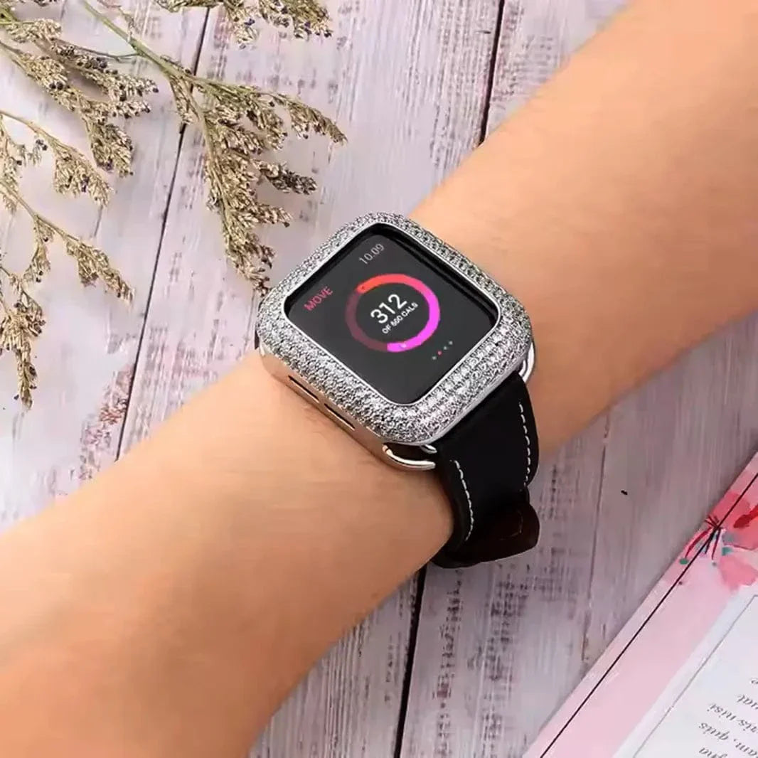 Diamond Bling Metal Bumper for Apple Watch 45mm Cases & Covers