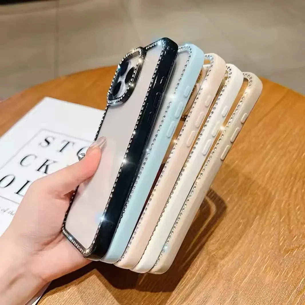 Diamond Frame Clear Hard Case for iPhone 16 Cases & Covers