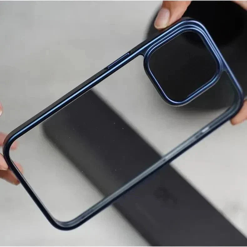 Lusterless Soft Frame Hard Transparent Case for iPhone 15 Pro iPhone 15 Pro Blue Cases & Covers