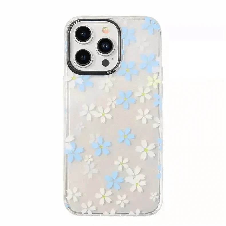 Mikalen Romantic Cherry Blossom Soft Edge Hard Case for iPhone 15 Pro iPhone 15 Pro blue Cases & Covers