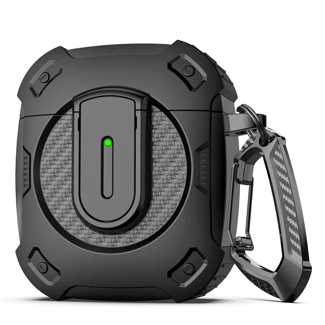 Military Hard Shell Carbon Fiber Cover for Airpods 1 | 2 Airpods 1 | 2 black Cases & Covers