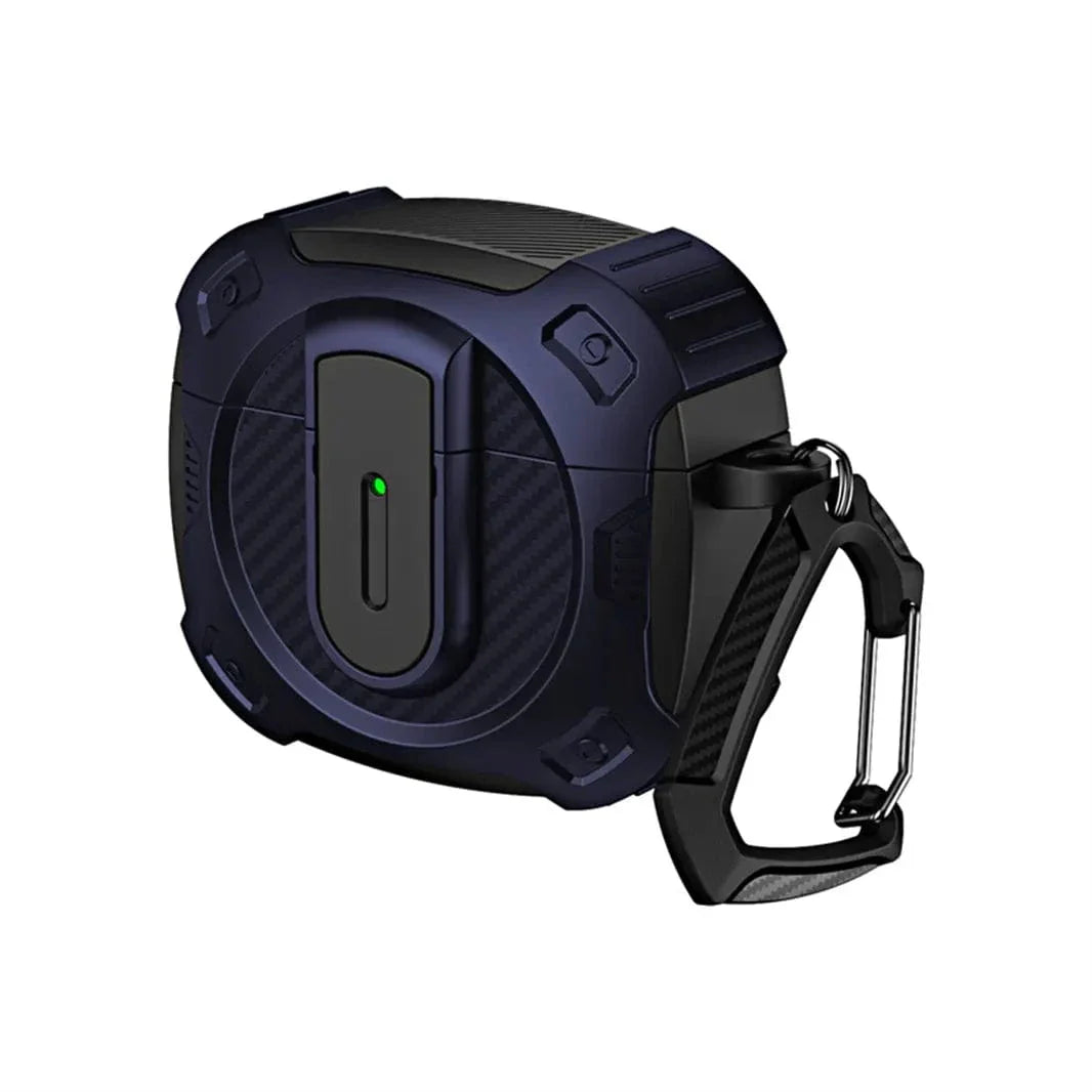 Military Hard Shell Carbon Fiber Cover for Airpods 4 Airpods 4 midnight-blue