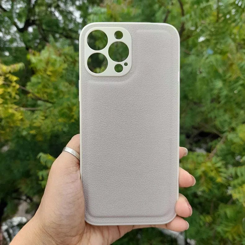 Pebble PU Leather Hard Case for iPhone 12 iPhone 12 Khaki Cases & Covers