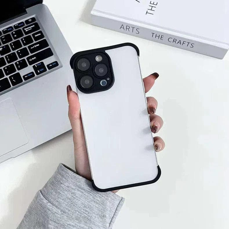 Real Bare Corner Pad Bordeless TPU Camera Lens Protection Case for iPhone 15 iPhone 15 Black Cases & Covers