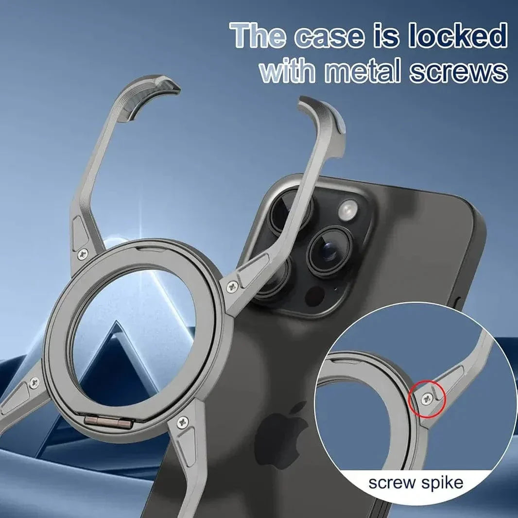 Rotation Kickstand Metal Frameless Magsafe Case for iPhone 16 Pro Max