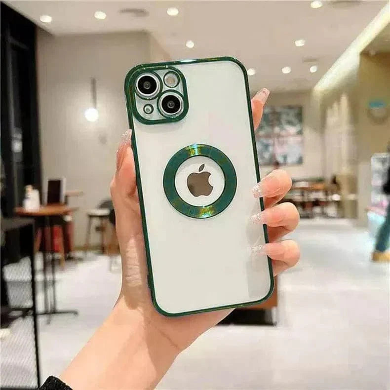 Silicone Soft Transparent Lens Protection Chrome Case for iPhone 12 Cases & Covers