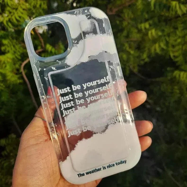 Silver Glitter Clear Soft Case for iPhone 14 iPhone 14 Nice Day