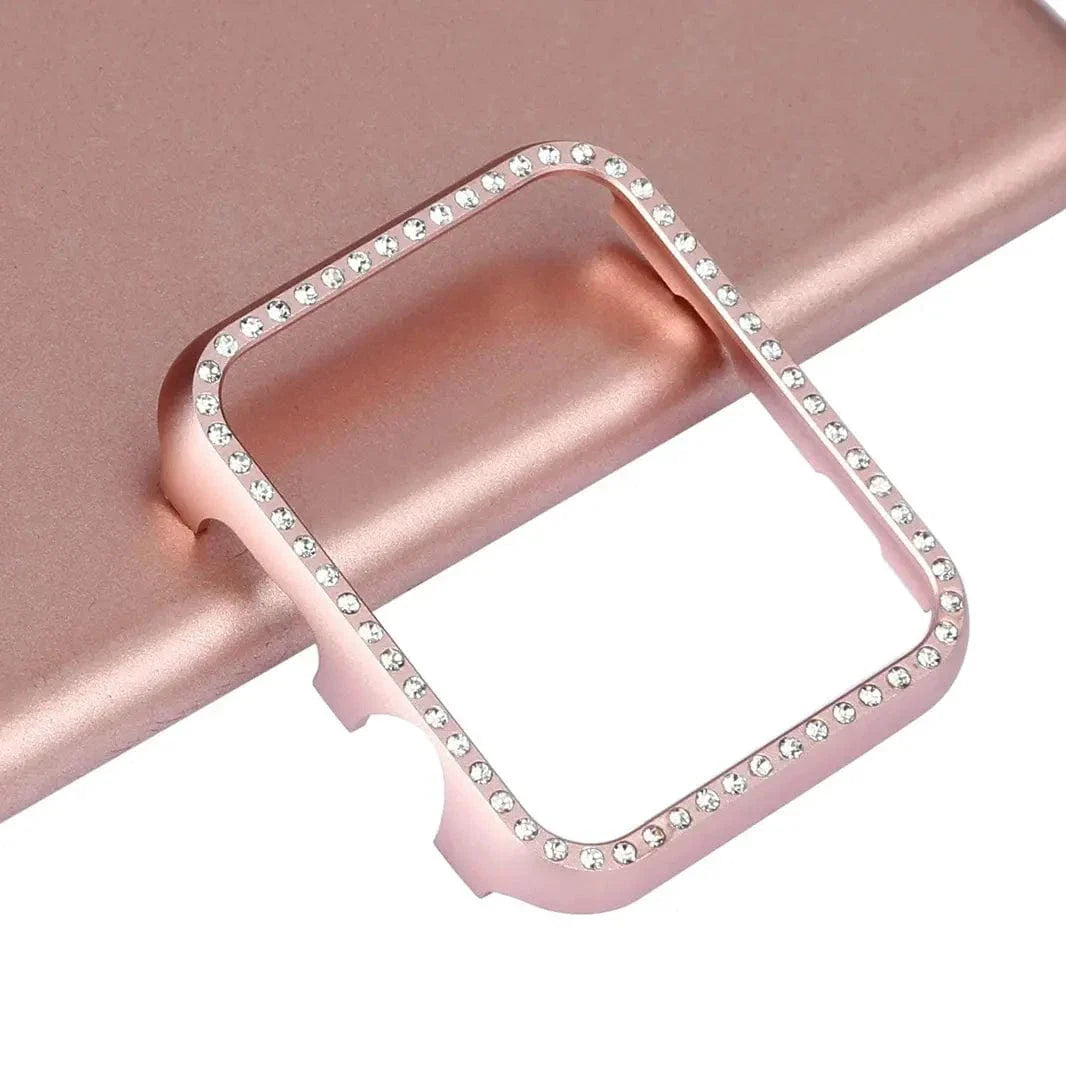 Single Rhinestone Metal Bumper for Apple Watch 40mm 40mm rose-gold Cases & Covers
