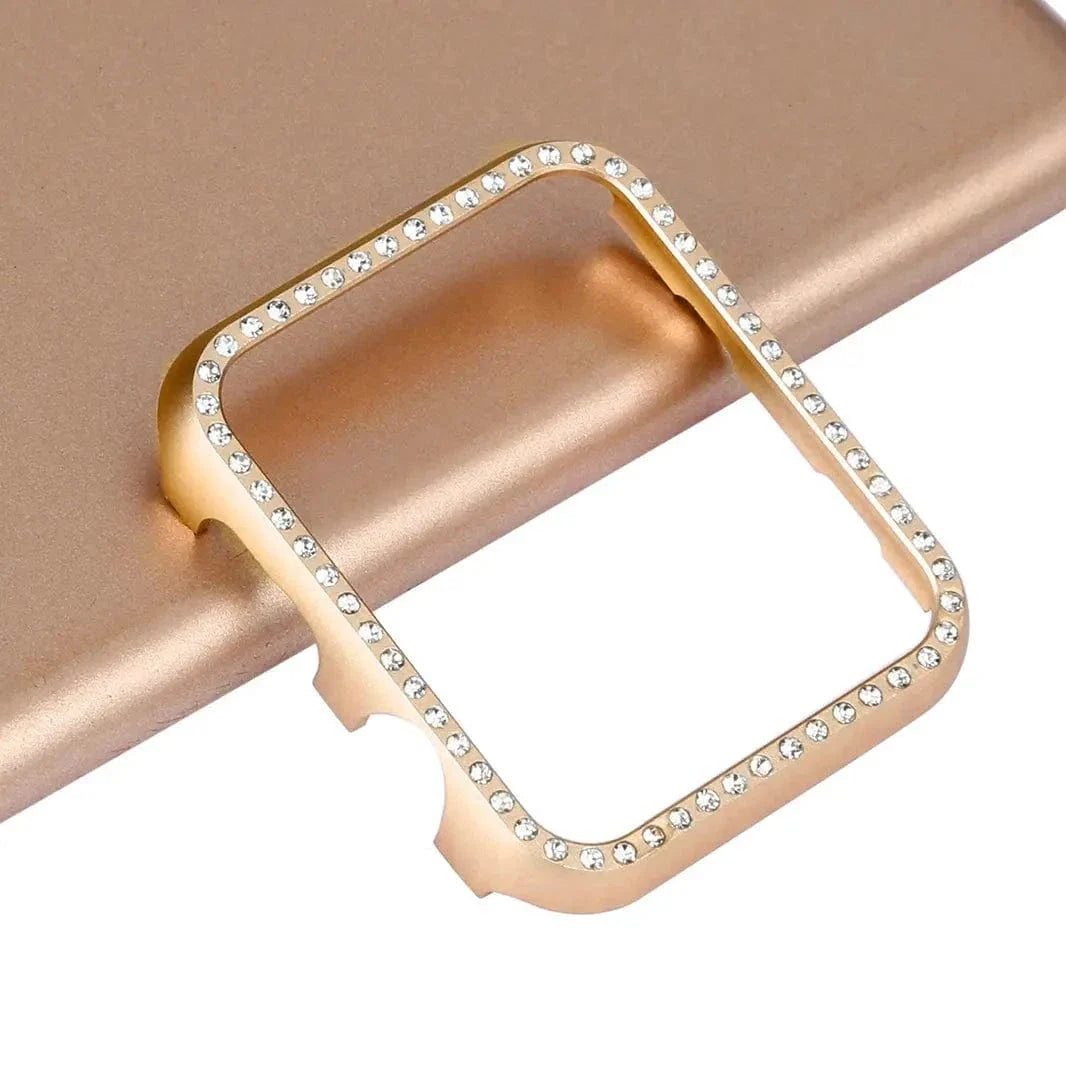 Single Rhinestone Metal Bumper for Apple Watch 41mm 41mm starlight Cases & Covers