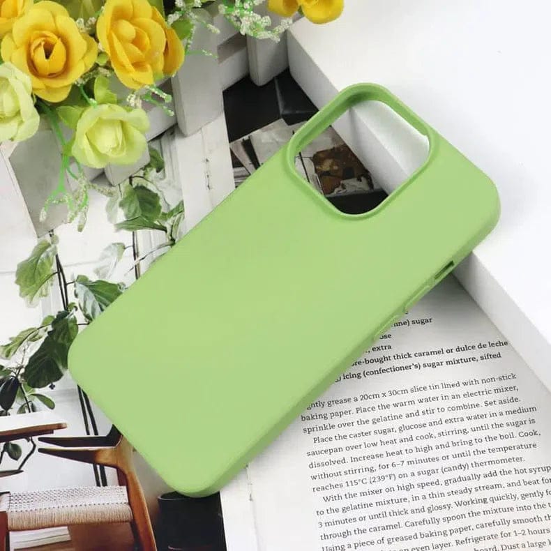 Soft TPU Inner Cloth Case for iPhone 13 Pro Max iPhone 13 Pro Max Lime Green