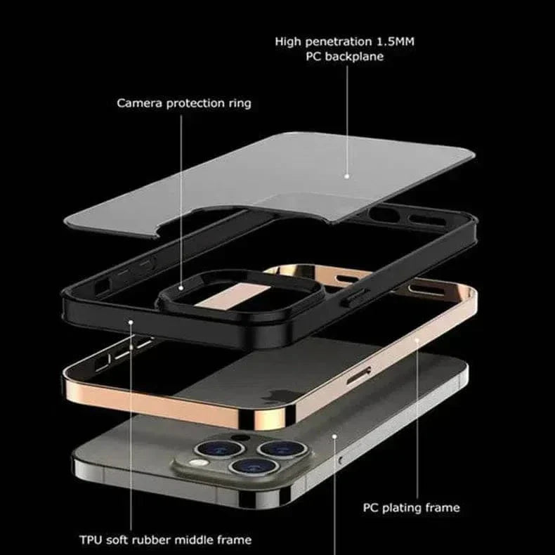 Square Electroplated Clear Hard Case for iPhone 13 - Ktusu
