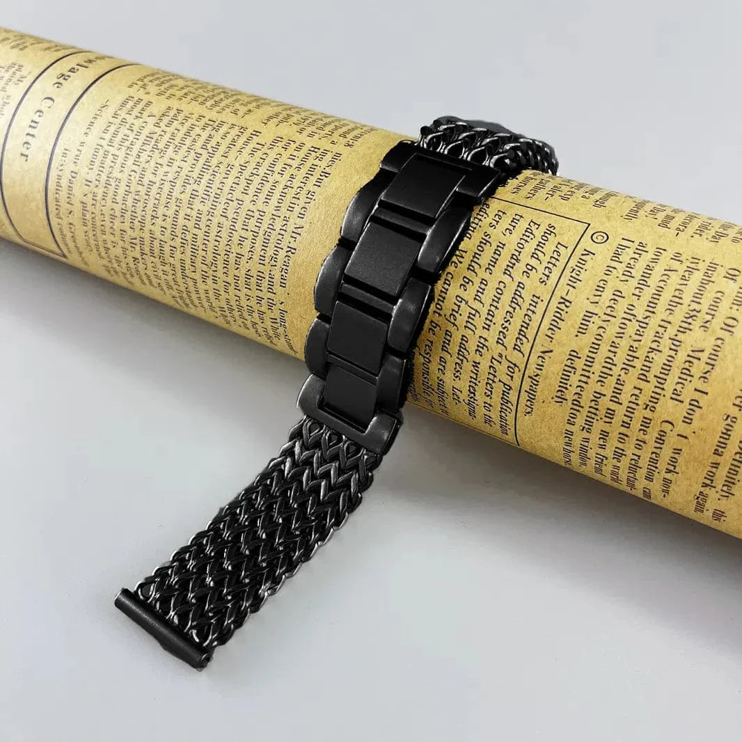 Stainless Steel Chain Link Armband Bracelet for Smartwatch 22mm 22mm / Black - Ktusu