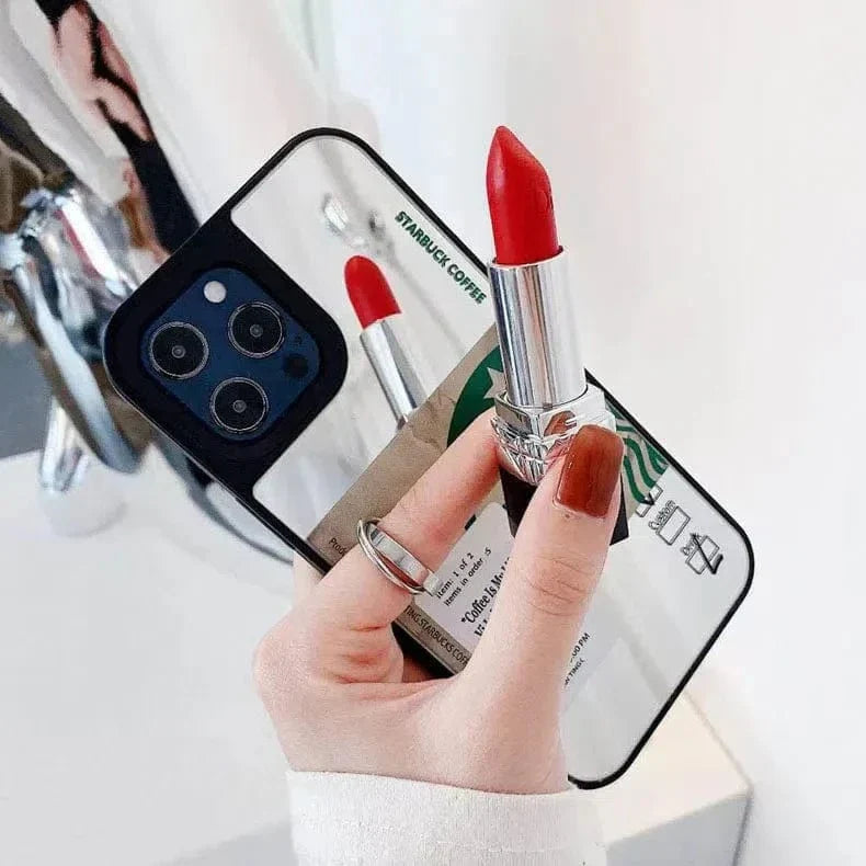 Starbucks Print Mirror Acrylic Glass Hard Case for iPhone Xs Max