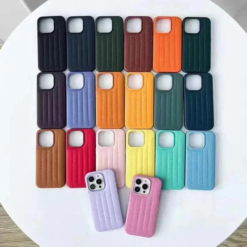 Stitch Leather Texture Hard Case for iPhone 14 Pro - Ktusu