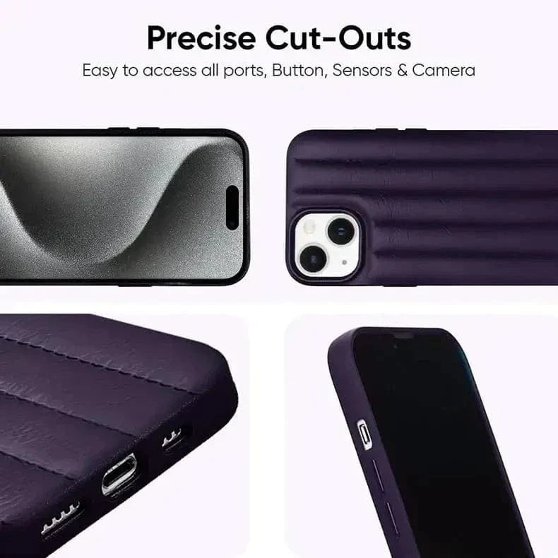 Stitch Leather Texture Hard Case for iPhone 14 Pro - Ktusu