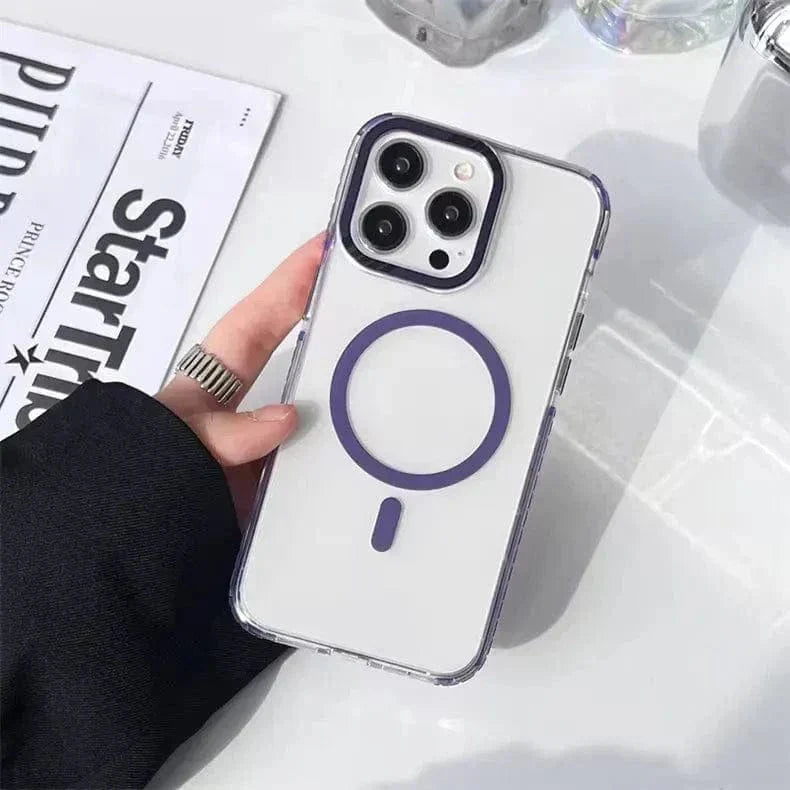 Strong Magnetic Magsafe Support Clear Hard Case for iPhone 15 Pro Cases & Covers